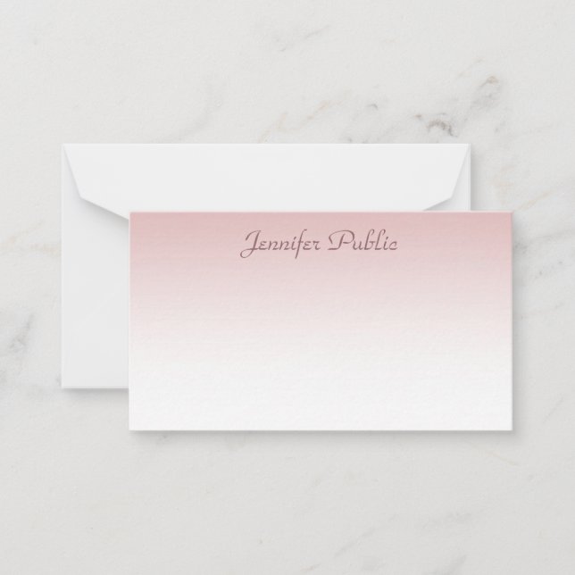 Rose Gold Handwritten Script Name Elegant Template (Front)