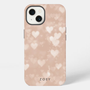 Rose Gold Heart Bokeh iPhone 13 Case