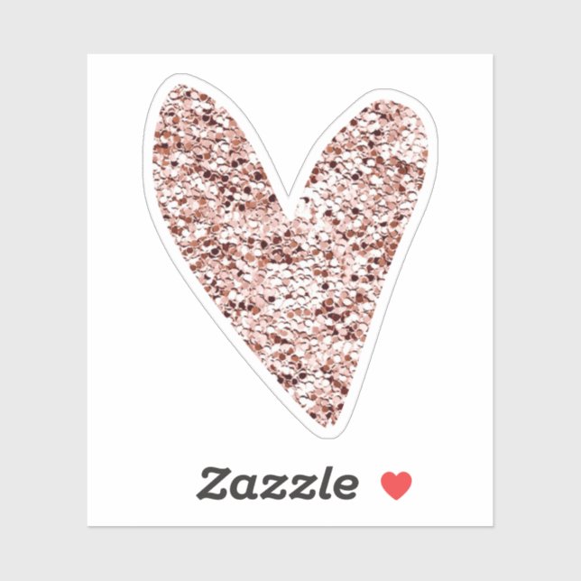 Rose Gold Heart Clipart Cute Heart Glitter Designs (Sheet)