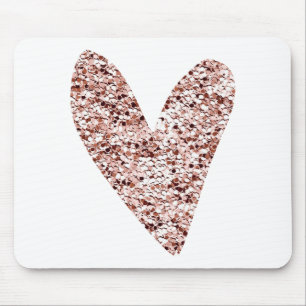 Rose Gold Heart Clipart Cute Heart Glitter Designs Mouse Mat