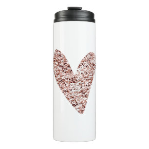 Rose Gold Heart Clipart Cute Heart Glitter Designs Thermal Tumbler