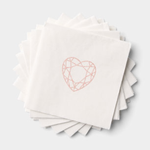 Rose Gold Heart Foil Cocktail Napkins