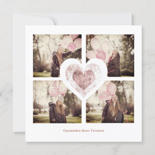 Rose Gold Heart Trendy Girl All Birthdays 4 Photos