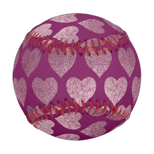 Rose Gold Hearts Glitter Pattern Baseball
