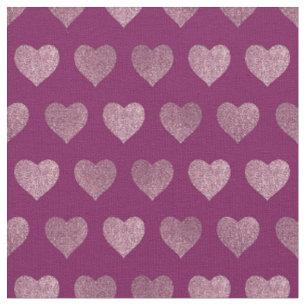 Rose Gold Hearts Glitter Pattern Fabric