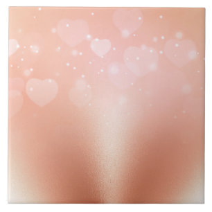 Rose Gold Hearts Tile
