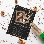 Rose Gold Heels and Champagne Women's Birthday Invitation<br><div class="desc">Celebrate a special birthday with this elegant and fun invitation! Featuring beautiful High Heels and Champagne elements, this invitation is perfect for the glamourous and stylish woman. Add a photo of your honoree in the rose gold frame for a personal touch. Whether you are celebrating a milestone birthday or just...</div>