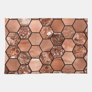 Rose gold hexaglam tea towel