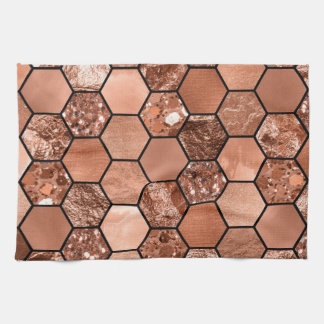 Rose gold hexaglam tea towel