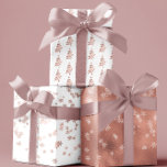 Rose Gold Holiday Snowflakes  Tree Christmas Wrapping Paper Sheet<br><div class="desc">This design may be personalised by choosing the Edit Design option. You may also transfer onto other items. Contact me at colorflowcreations@gmail.com or use the chat option at the top of the page if you wish to have this design on another product or need assistance with this design. See more...</div>