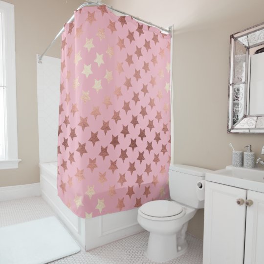 rose gold shower curtain