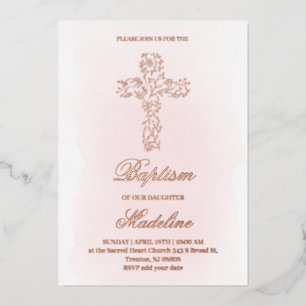 Rose Gold Holy cross Baptism