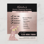 Rose Gold Home Cleaning House Keeping Service Flyer (Front)