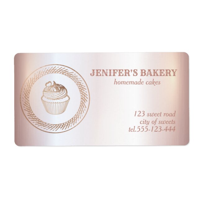 Rose gold  Homemade cupcakes and treats packaging (Front)