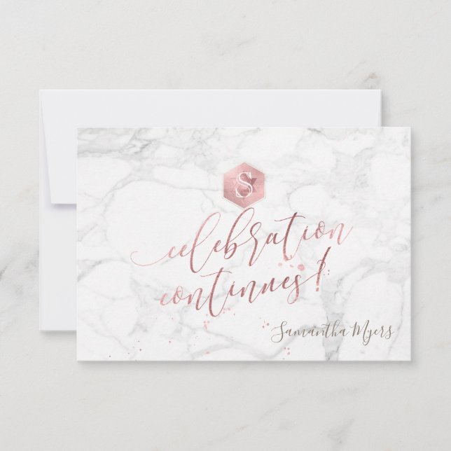 Rose Gold Honeycomb Bat Mitzvah Celebration ✡ RSVP Card (Front)