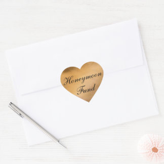 Rose Gold Honeymoon Fund Heart Sticker