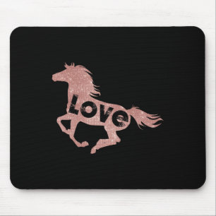 Rose Gold Horse Lover Gift Horseback Riding Shirt Mouse Mat