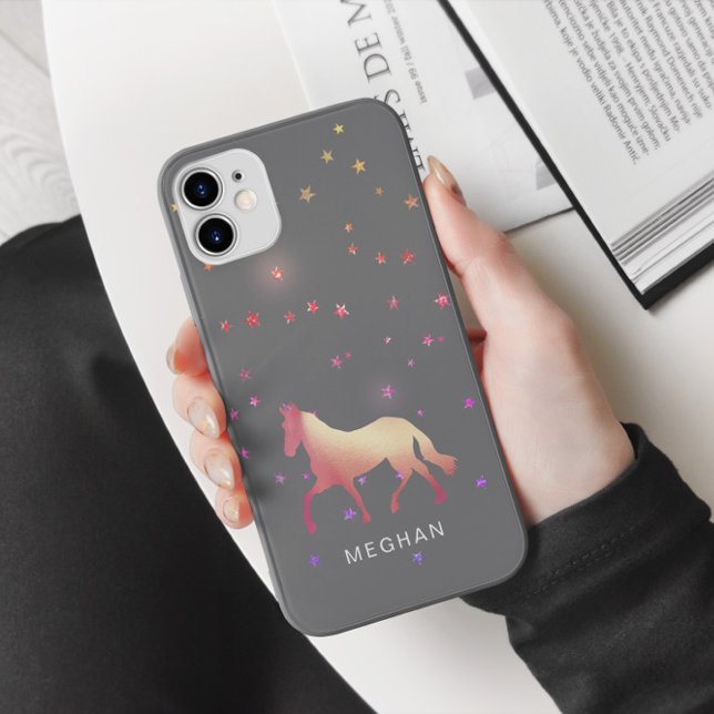 Rose Gold Horse Stars Monogram Phone Case (Creator Uploaded)