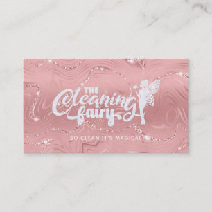 Rose Gold House Cleaning Business Cards