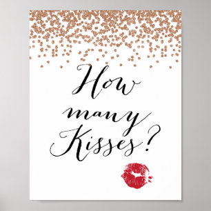 Rose Gold How Many Kisses Sign