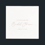 Rose Gold Idyllic Stylish Bridal Shower   Napkin<br><div class="desc">These rose gold idyllic stylish bridal shower napkins are perfect for a rustic wedding shower. The simple and elegant design features classic and fancy script typography in rose gold.</div>