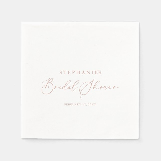Rose Gold Idyllic Stylish Bridal Shower   Napkin (Front)