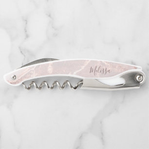 Rose Gold  Ink Marble  Corkscrew
