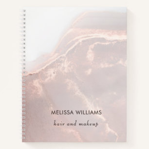 Rose Gold Ink Marble Notebook