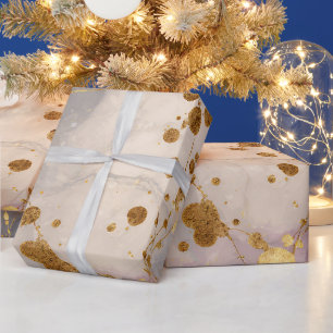 Rose Gold Ink Splash Background Wrapping Paper