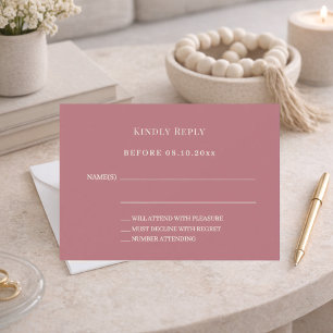 Rose gold ivory wedding response RSVP Card