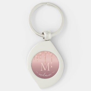 Rose Gold Keychain Parsonalized Monogram Name
