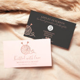 Gold knitting crochet yarn handmade kit pink business card