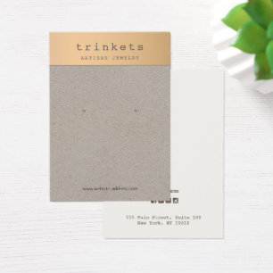 Rose Gold Kraft Earring Jewelry Display Card