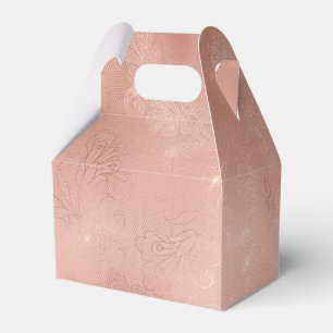 Rose Gold Lace Favour Box