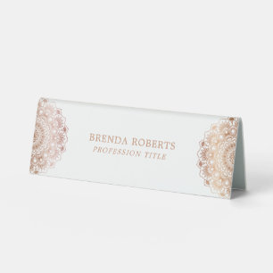 Rose-Gold Lace Floral Mandala Geometric Design