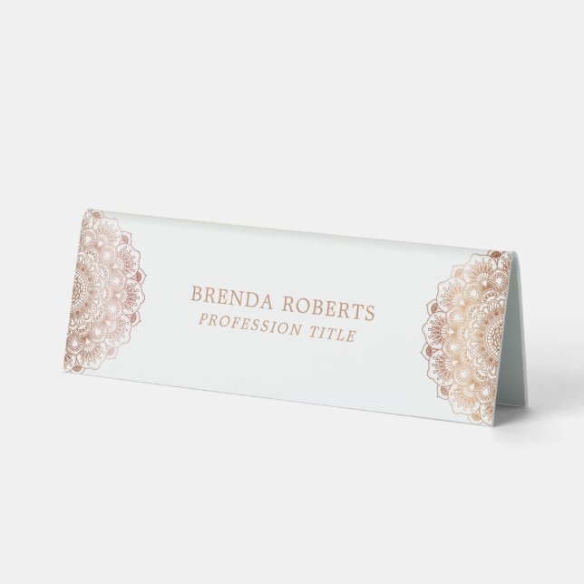 Rose-Gold Lace Floral Mandala Geometric Design (Front)