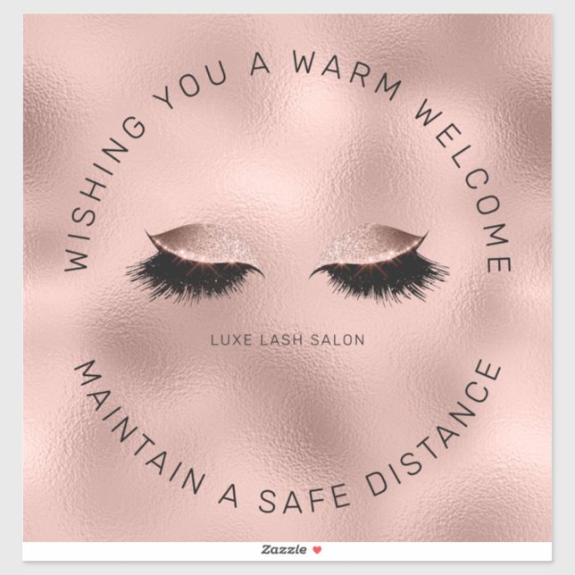 Rose Gold Lash Salon Distancing Floor Marker (Sheet)