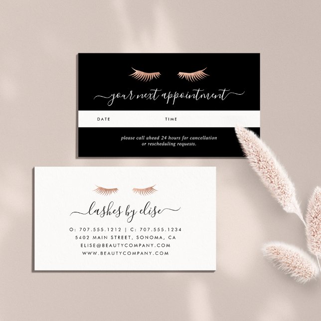 Rose Gold Lashes Appointment Cards (Creator Uploaded)