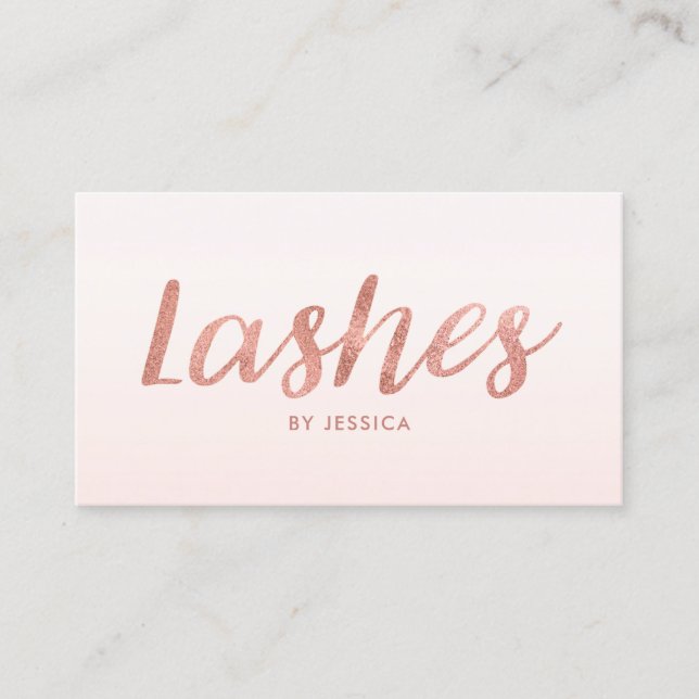 Rose Gold Lashes Beauty Salon Cosmetologist Business Card (Front)