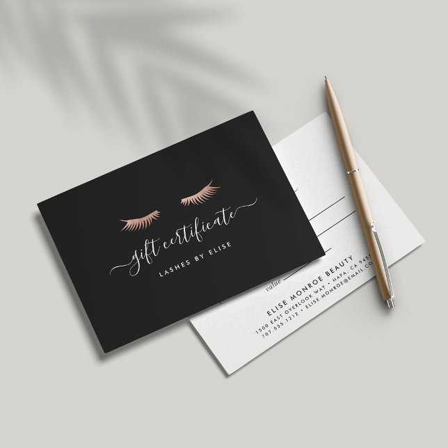 Rose Gold Lashes | Gift Certificate Card (Creator Uploaded)