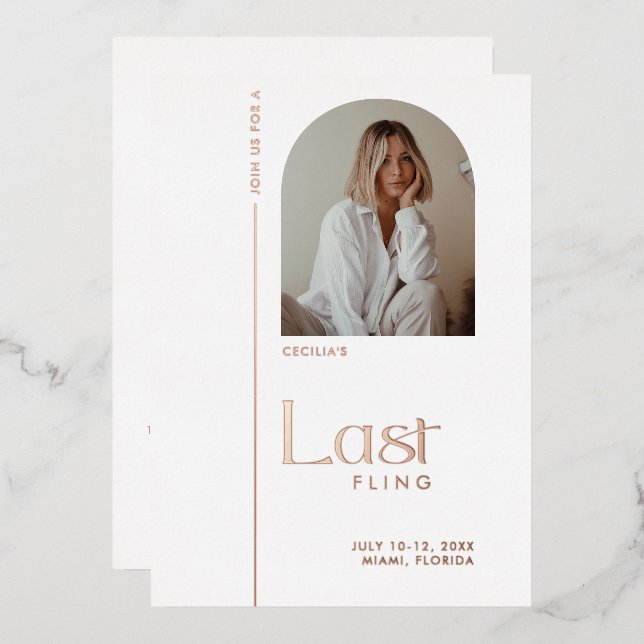 Rose Gold "Last Fling" Bachelorette Photo (Front/Back)