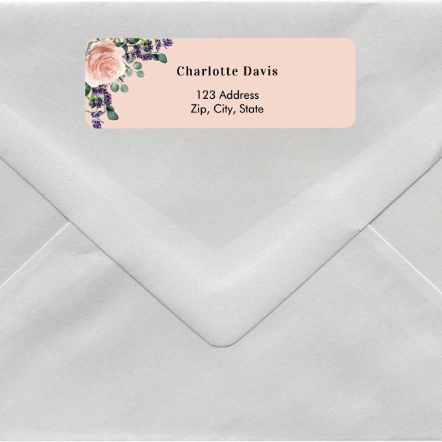 Rose gold lavender florals return address  (Creator Uploaded)