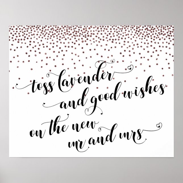 Rose Gold Lavender, Good Wishes New Mr & Mrs Sign (Front)