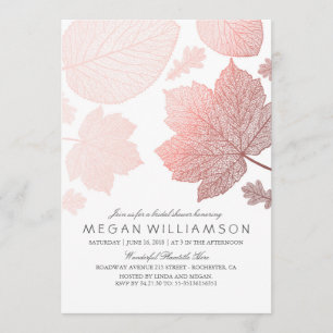 Rose Gold Leaves Elegant Bridal Shower Invitations