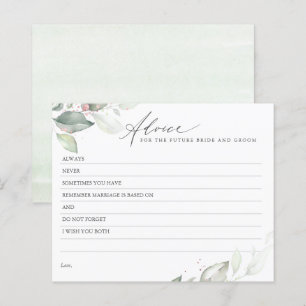 Rose Gold Leaves Greenery Elegant Advice Card
