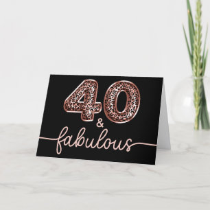 Rose Gold Leopard Balloon Number 40 and Fabulous Card