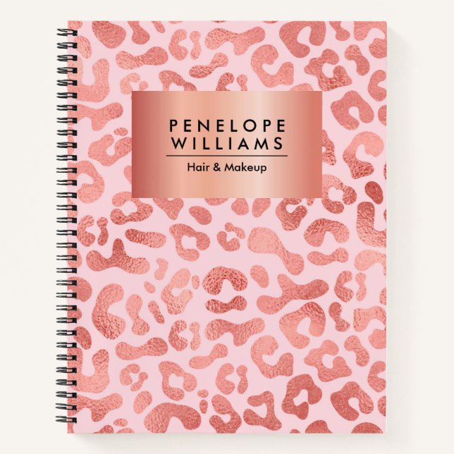 Rose Gold Leopard Print Notebook (Front)