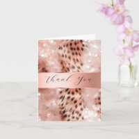 Rose Gold Leopard Wedding Thank You