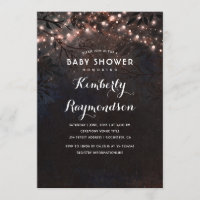Rose Gold Lights Twinkle Night Baby Shower