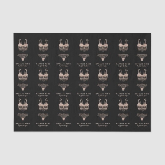 Rose Gold Lingerie Boutique Logo Tissue Paper (Front)